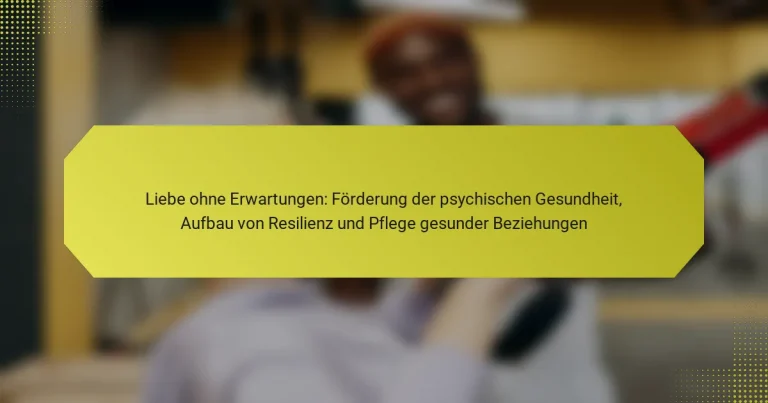 Liebe ohne Erwartungen: Förderung der psychischen Gesundheit, Aufbau von Resilienz und Pflege gesunder Beziehungen