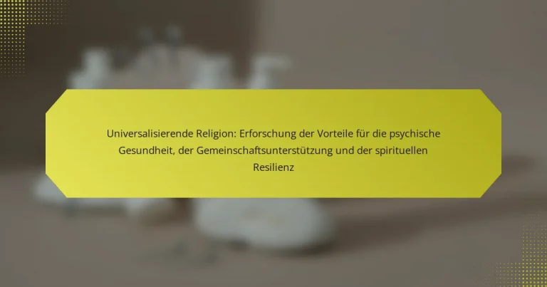 Universalisierende Religion: Erforschung der Vorteile für die psychische Gesundheit, der Gemeinschaftsunterstützung und der spirituellen Resilienz