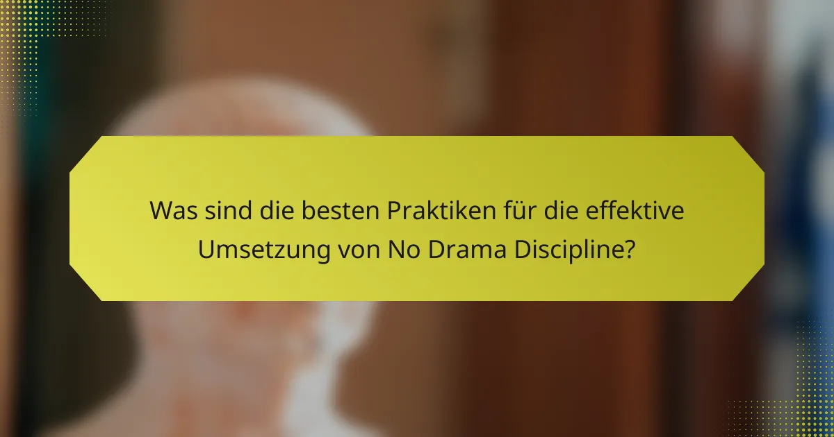 Was sind die besten Praktiken für die effektive Umsetzung von No Drama Discipline?