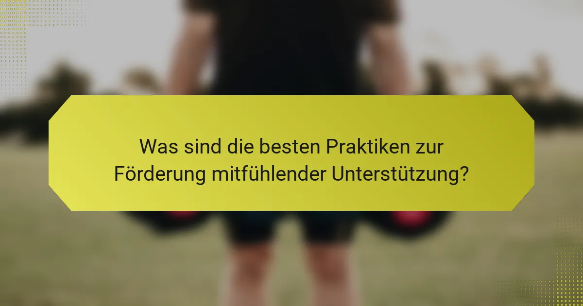 Was sind die besten Praktiken zur Förderung mitfühlender Unterstützung?