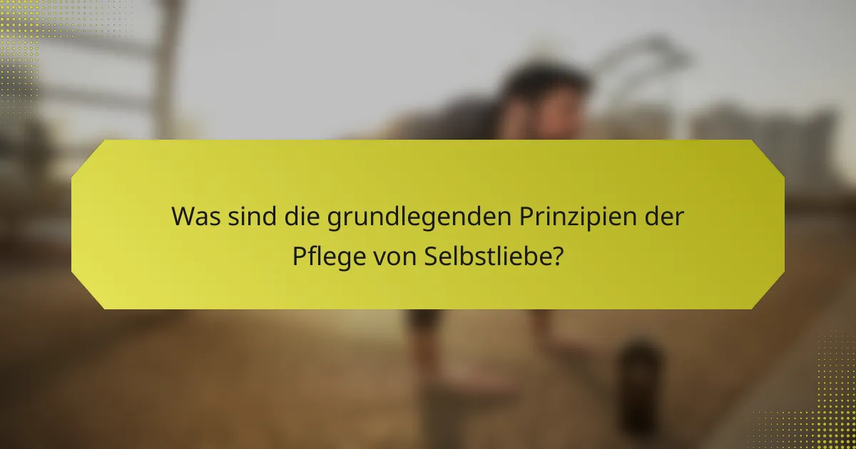 Was sind die grundlegenden Prinzipien der Pflege von Selbstliebe?