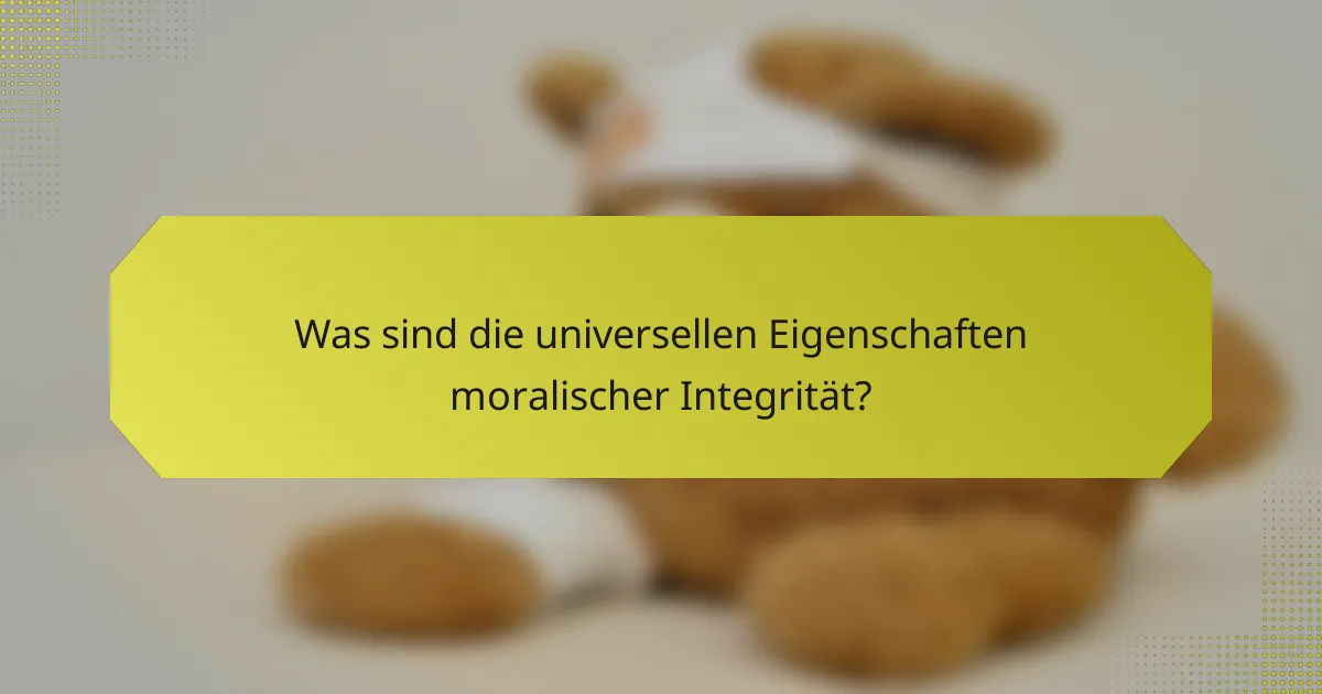 Was sind die universellen Eigenschaften moralischer Integrität?