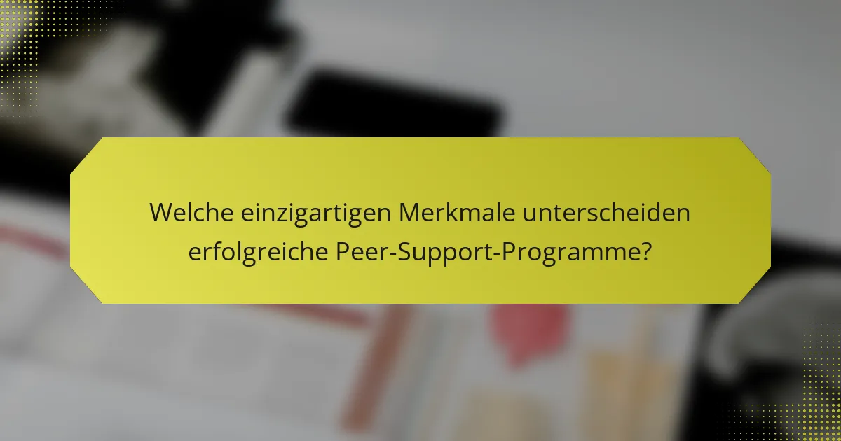 Welche einzigartigen Merkmale unterscheiden erfolgreiche Peer-Support-Programme?