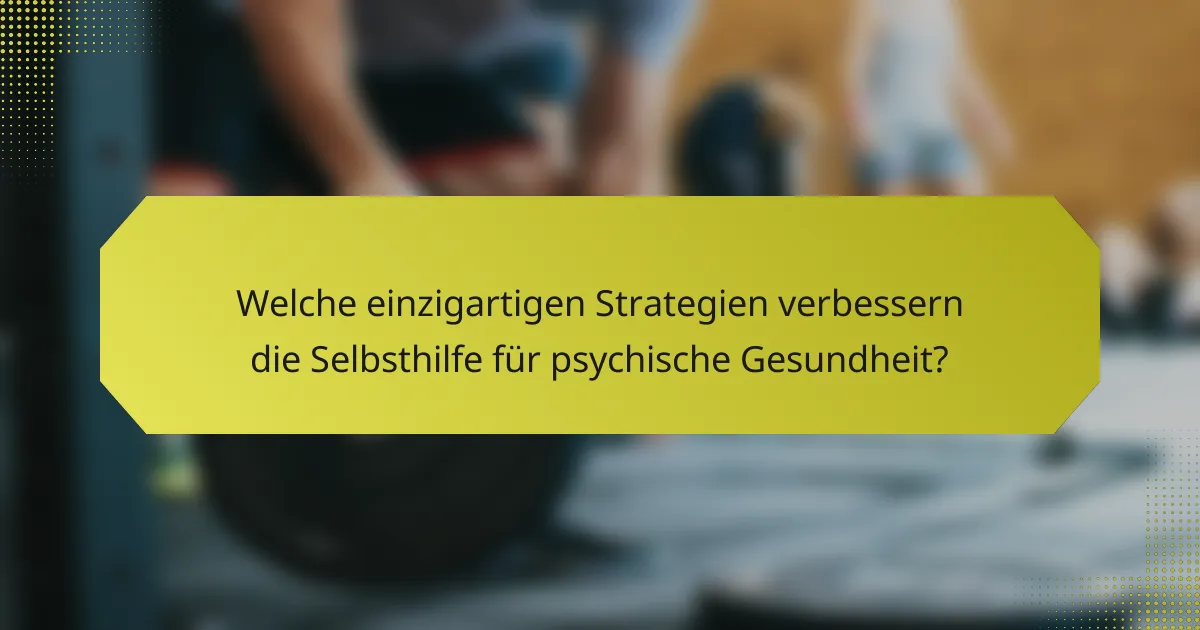 Welche einzigartigen Strategien verbessern die Selbsthilfe für psychische Gesundheit?