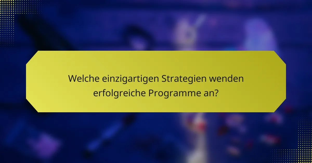 Welche einzigartigen Strategien wenden erfolgreiche Programme an?
