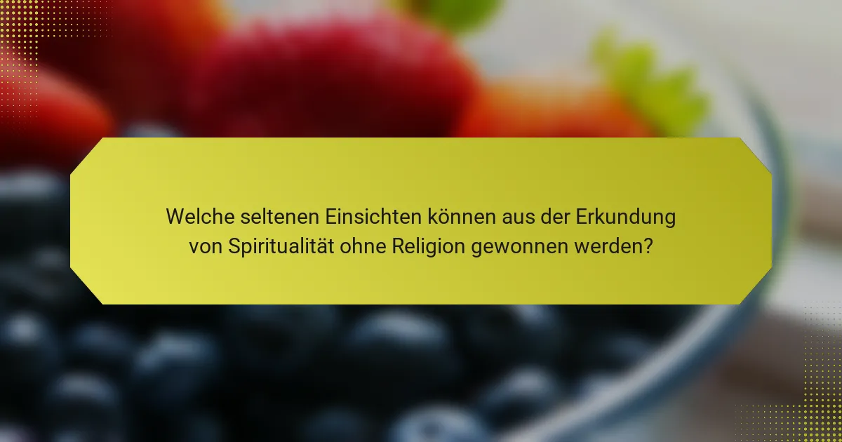 Welche seltenen Einsichten können aus der Erkundung von Spiritualität ohne Religion gewonnen werden?