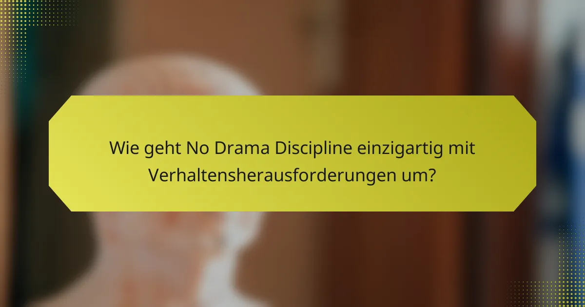 Wie geht No Drama Discipline einzigartig mit Verhaltensherausforderungen um?