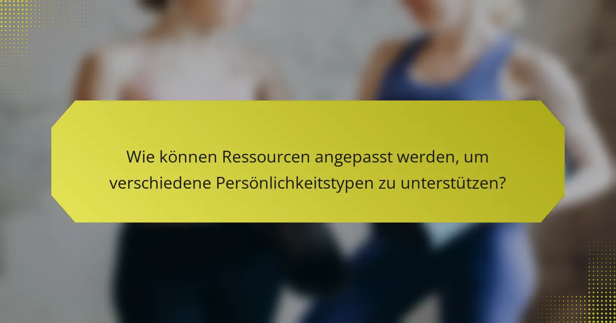 Wie können Ressourcen angepasst werden, um verschiedene Persönlichkeitstypen zu unterstützen?
